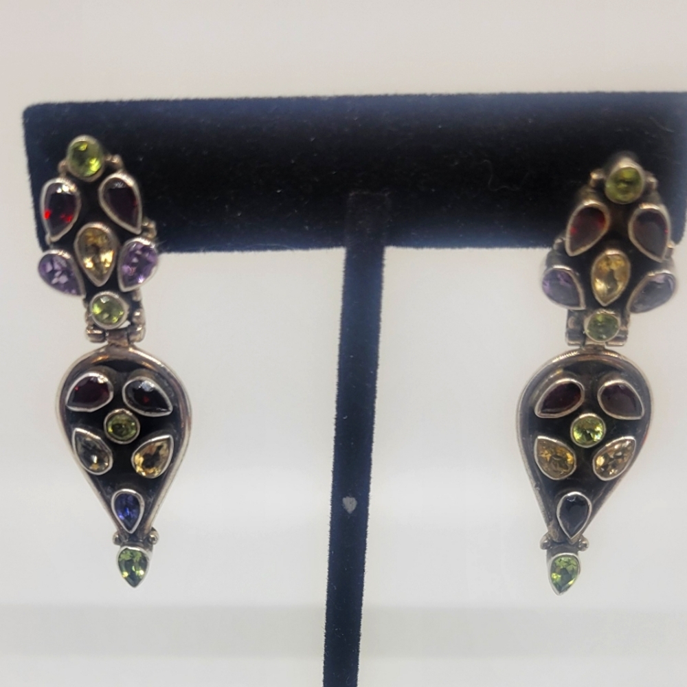 Elegant Multicolor Gemstone Earrings